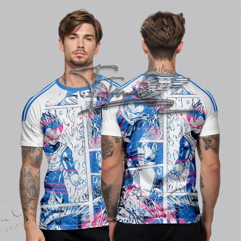 

2025 3D printing quick-drying men's street fashion breathable short-sleeved personalized T-shirt. Motorcycle