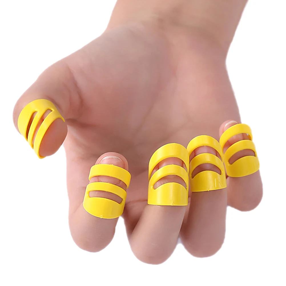 

5 Pcs Ring Finger Cover Guitar Pick Amplifier Accessories Guitars Picks for Thumb Acoustic Yellow