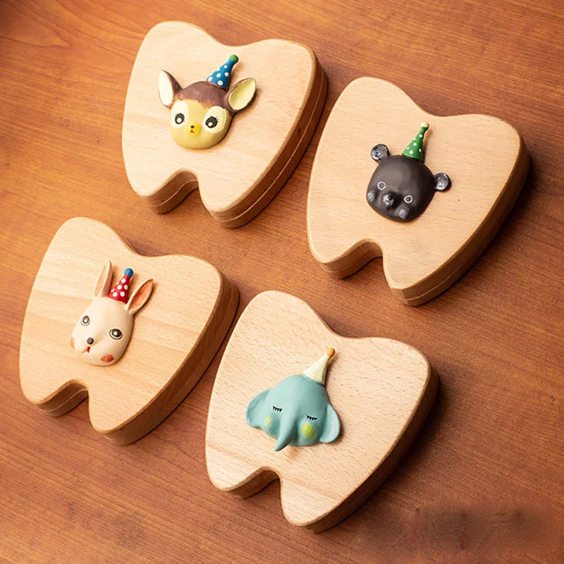 Teeth Shape Baby Teeth Memorial Box Children Teeth Storage Box Baby Teeth Replacement Hair Collection Teeth Storage Box ZE448