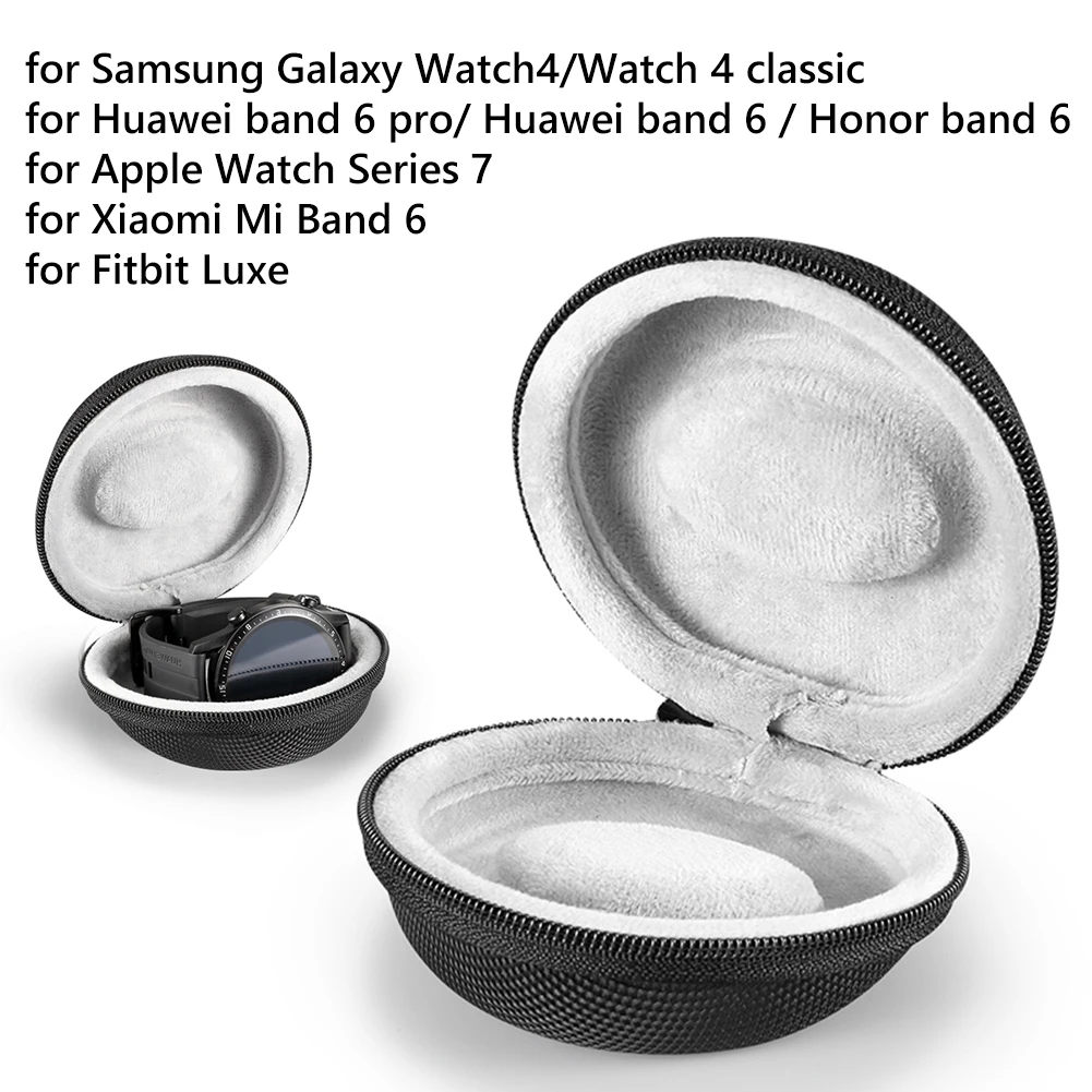 Watch Storage Carrying Box Portable Smart Bracelet Protective Cover Case EVA Plush Zipper Shockproof for Samsung Galaxy Watch4