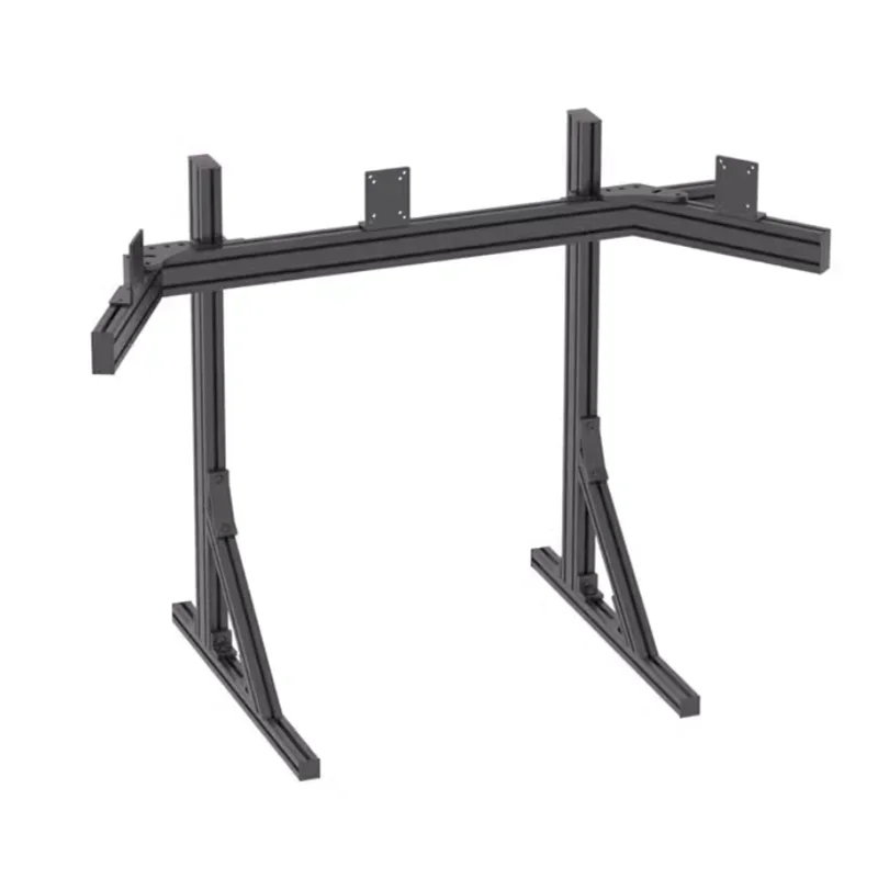 Custom Sim Racing Motion Simulator TV Screen Support with 4080 4040 Series T Slot Black Anodized Extrusion Triple Monitor Stand