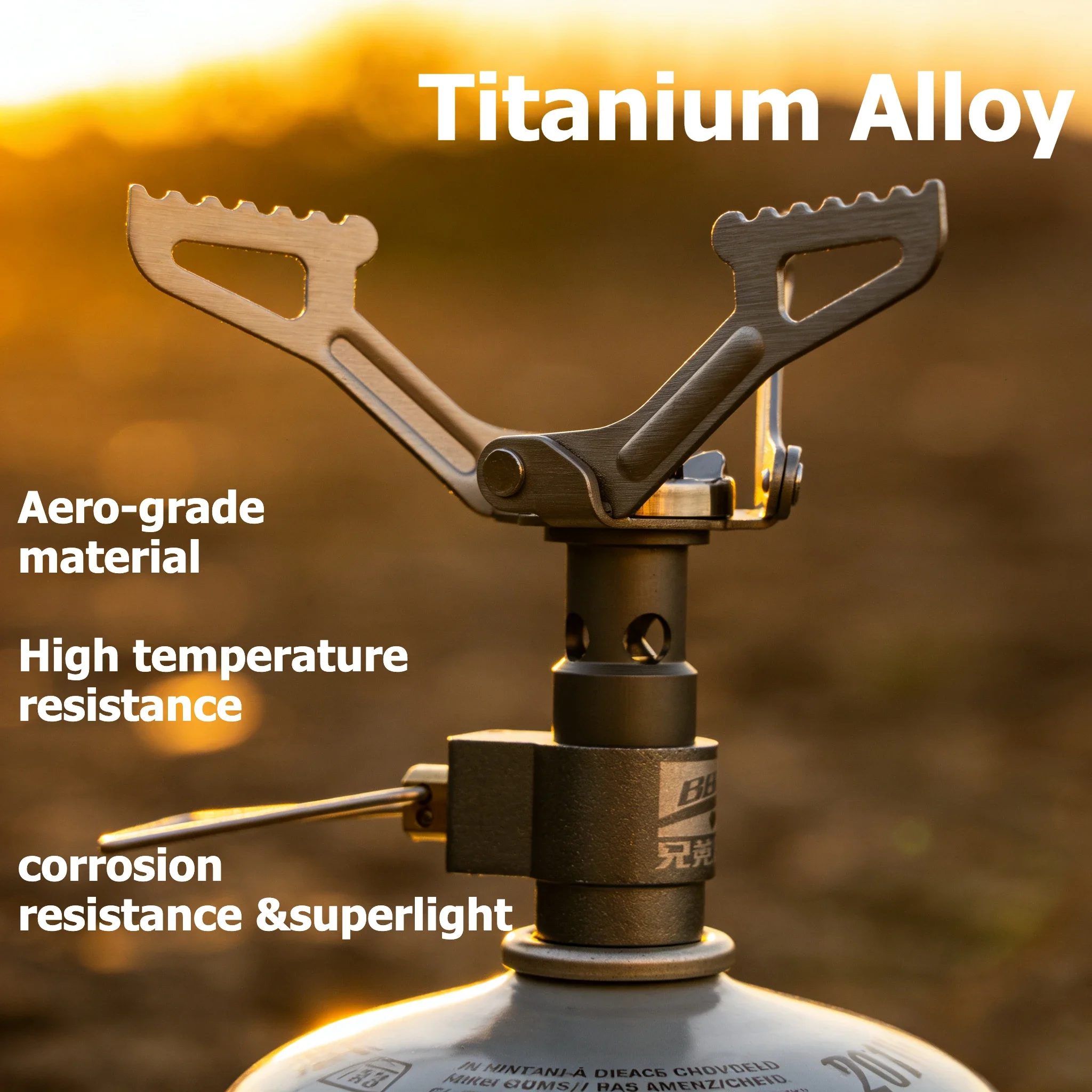 

BRS-3000T Titanium Mini Camping Gas Burners 25g One-Piece Pocket Stove Outdooor Hiking Folding Cooking Furnace Portable ﻿