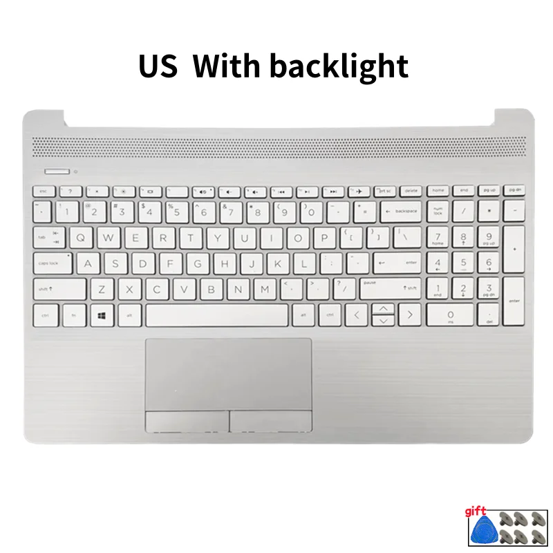 New For 15-GW 15-DW 15S-DU 15S-DR 15S-DY 15S-GR 250 G8 TPN-C139 US/RU/UK/LA/SP Keyboard Palmrest Computer Replace Accessories