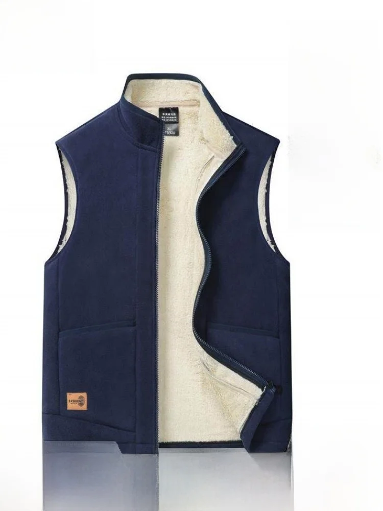 

Мужской утепленный жилет Paul 2026 с воротником-стойкой и подкладкой из овечьей шерсти, теплая верхняя одежда, без наплечных накладок, универсальный размер, модный городской стиль