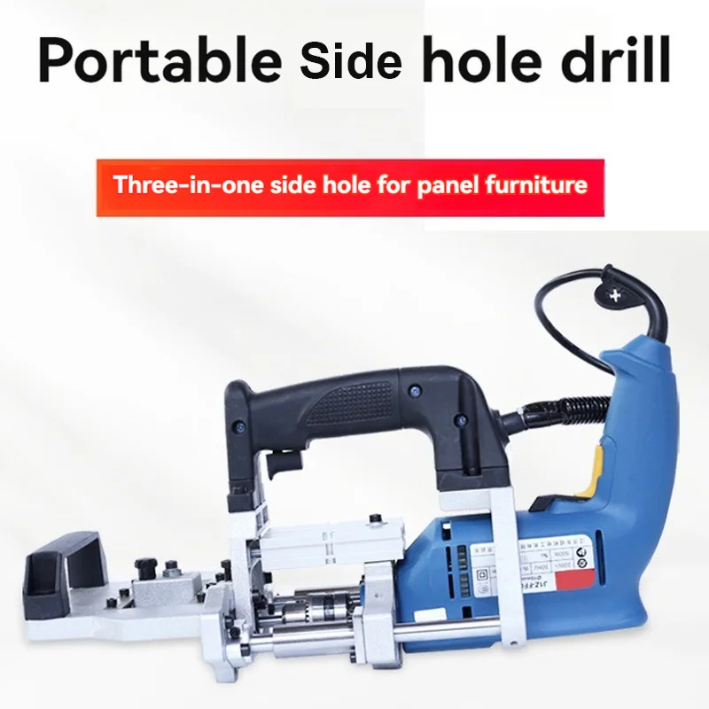 Wood Boring Machine Woodworking Drill 220V Handheld Bolt Pneumatic Horizontal Side Hole Drilling Boring Machine Driller