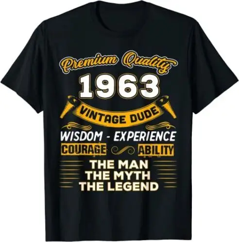 Uomo The Man Legend 1963 60th Birthday Gift For 60 Year t-shirt S-3XL