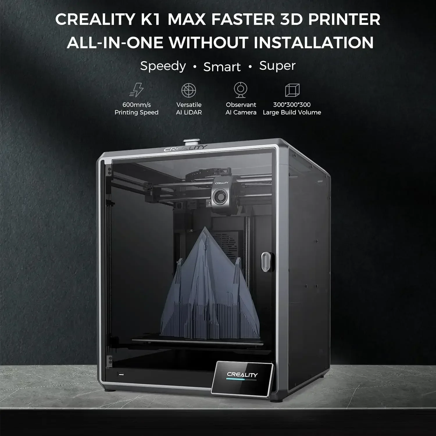 CREALITY K1 MAX、 Impressora 3D K1 SE 600 mm/s Impressão de alta velocidade 300 ℃   Câmera AI com super detecção de resfriamento poderoso com