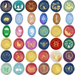 Wax Seal Stamps Koala Cat Bear Bee Butterfly Bird Creature Pattern 25mm Removable Head for DIY Birthday Greeting Card Craft 2024