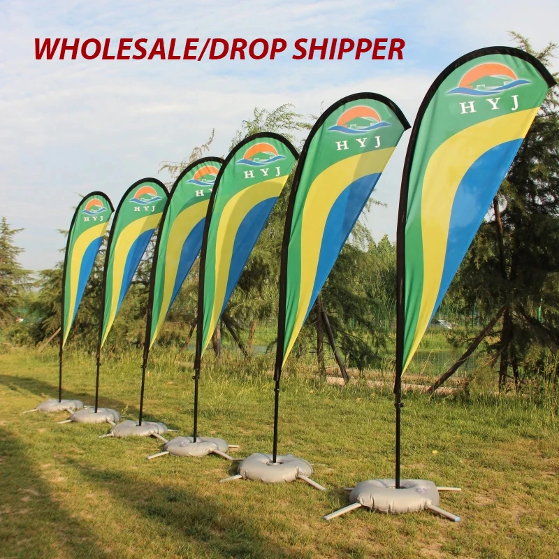 

Teardrop Beach Flag And Flagpole With Base Graphic Custom Printed Banner Outdoor Advertising Promotion Event Camping Decoration