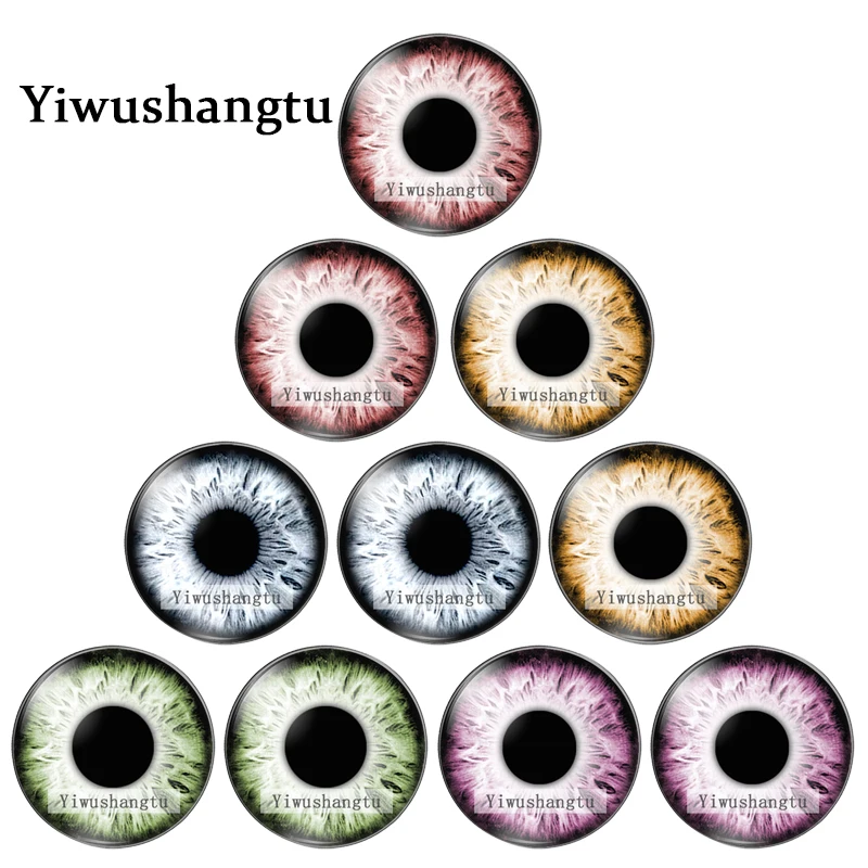 Animal Dragon Evil Eye Dolls Toy Eyeball Mixed 10pcs 8MM-30MM Round photo glass cabochon demo flat back Making findings