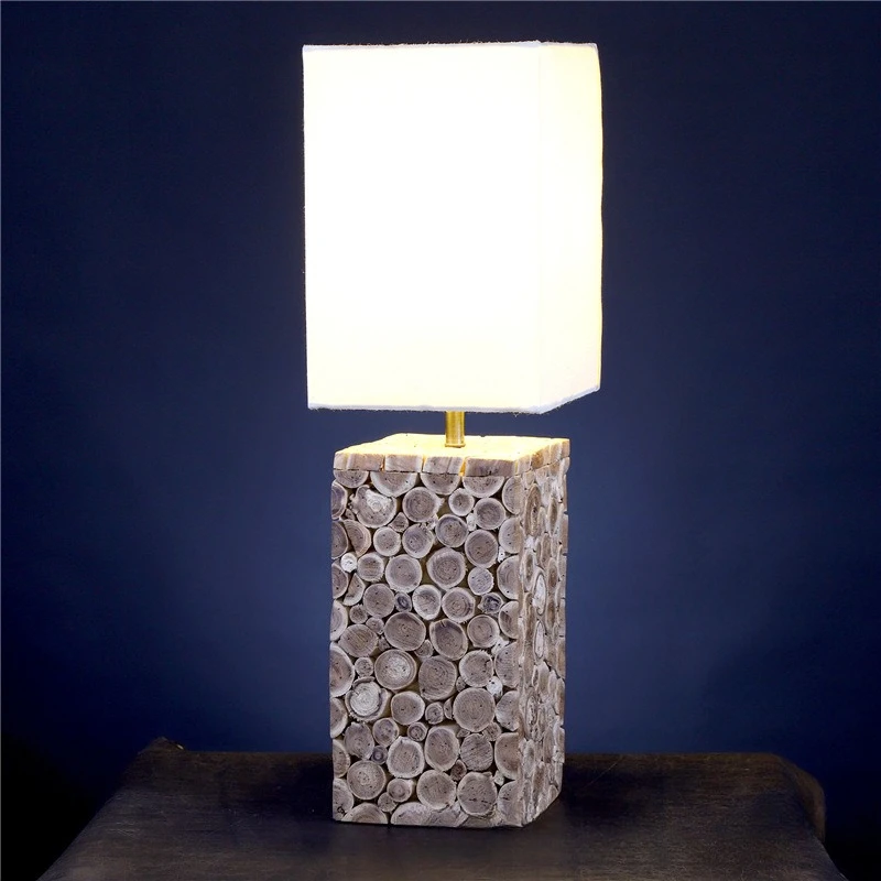 Professional handmade log craft floor lamp pastoral warm homestay hotel decorative lamps