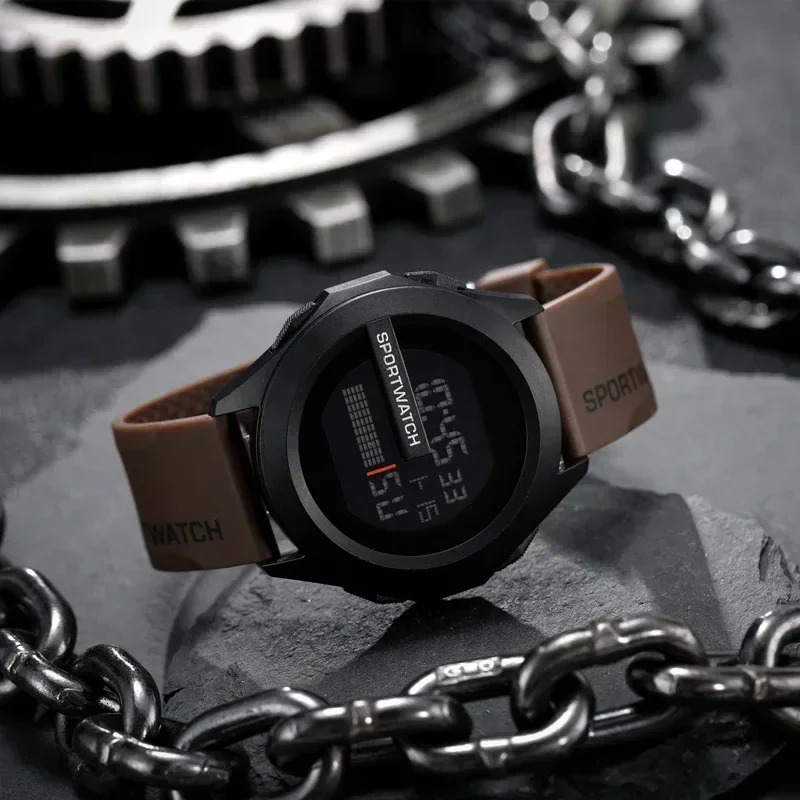 Relojes deportivos LED para hombre, reloj Digital multifuncional, de goma, electrónico, para atletas