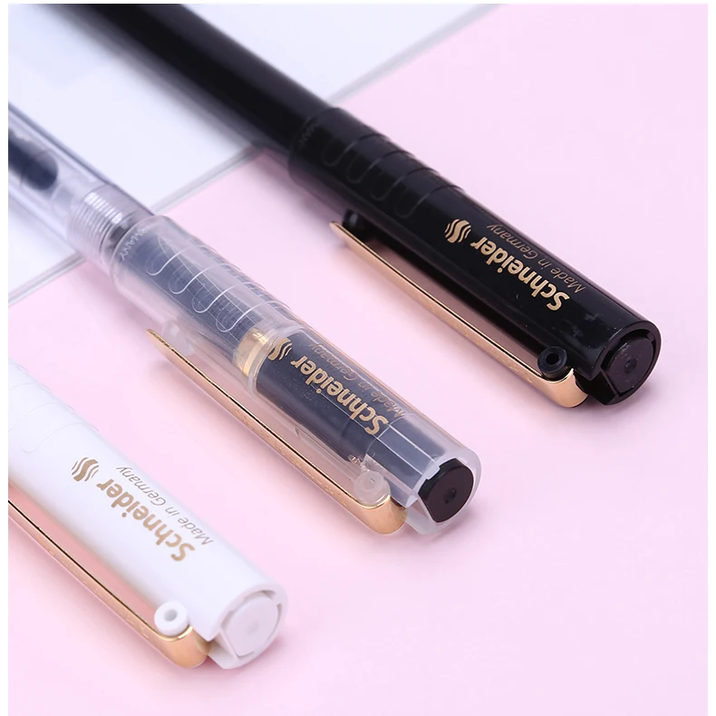 German Imported Schneider Fountain Pen BK406 Transparent Pen Barrel 0.35mm Color Ink Sac Set Students Calligraphy Pen