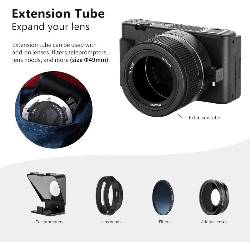 

HD Wide&Macro 2 in 1 Conversion Lens For Sony ZV1 Custom 0.75X Additional Mirror 18mm Wide Angle Lens Camera Accessories