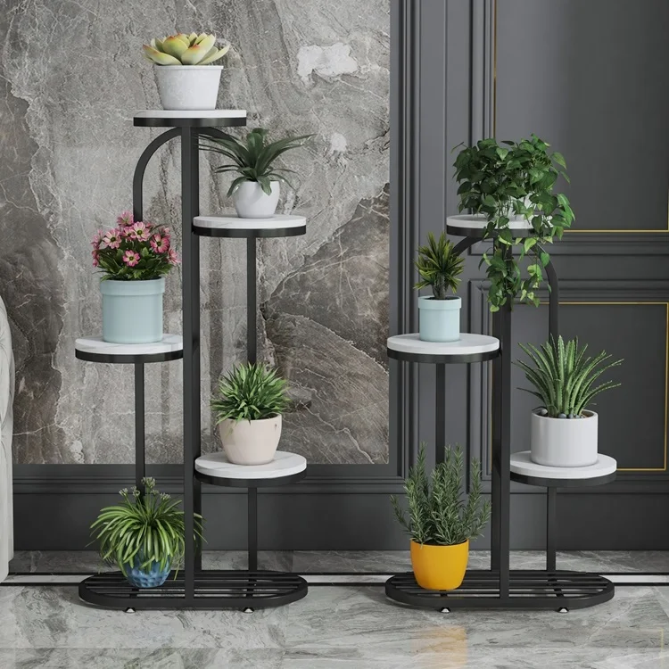 رف زهور فاخر خفيف وخزانة تلفزيون بجوار ديكور الأرضية وغرفة المعيشة ورف زهور رخامي وشرفة حديدية على الطراز الأوروبي #5