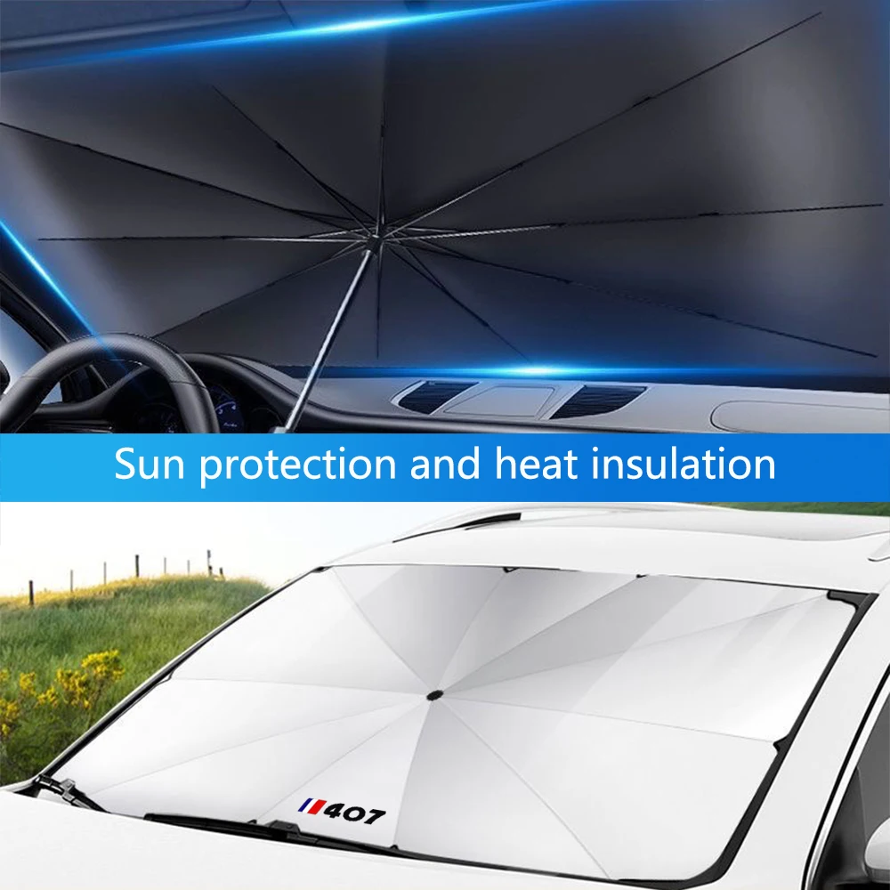 Parasol Plegable para Parabrisas de Coche, Protección UV para Verano, Compatible con Peugeot 306 307 308 406 407 407 508