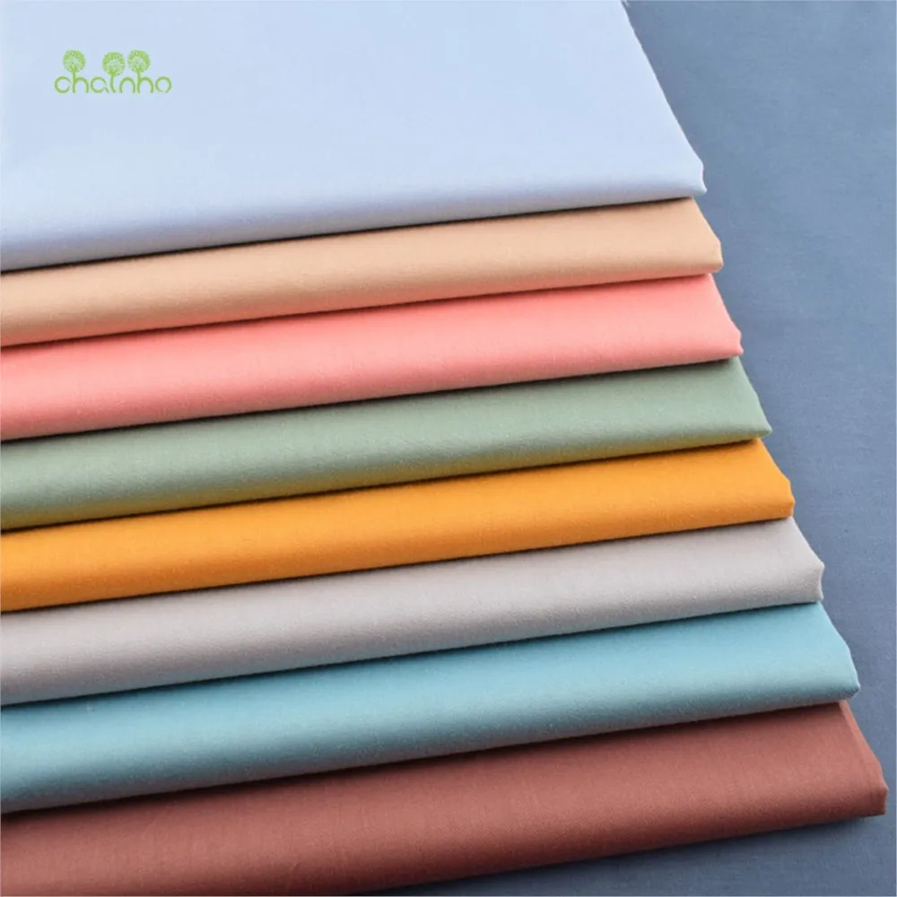 Chainho,Twill Weave Cotton Fabric,Morandi Solid Color Series,Patchwork Cloth,DIY Sewing Quilting Material,9 Color,2 Sizes,CC099