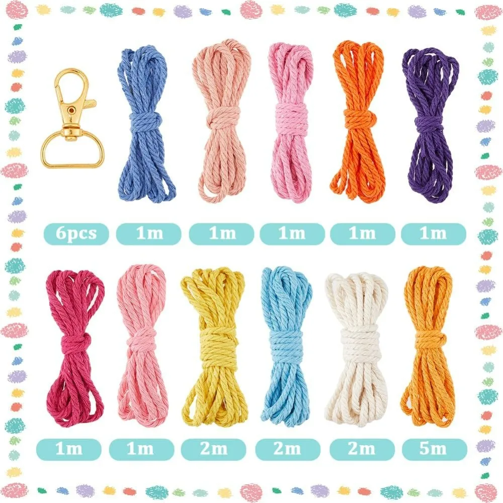 6 Sets Keychain Making Kits Flower Macrame Keychain Kits with Tassel Woven Keychain Kit Instruction Included Boho making kit