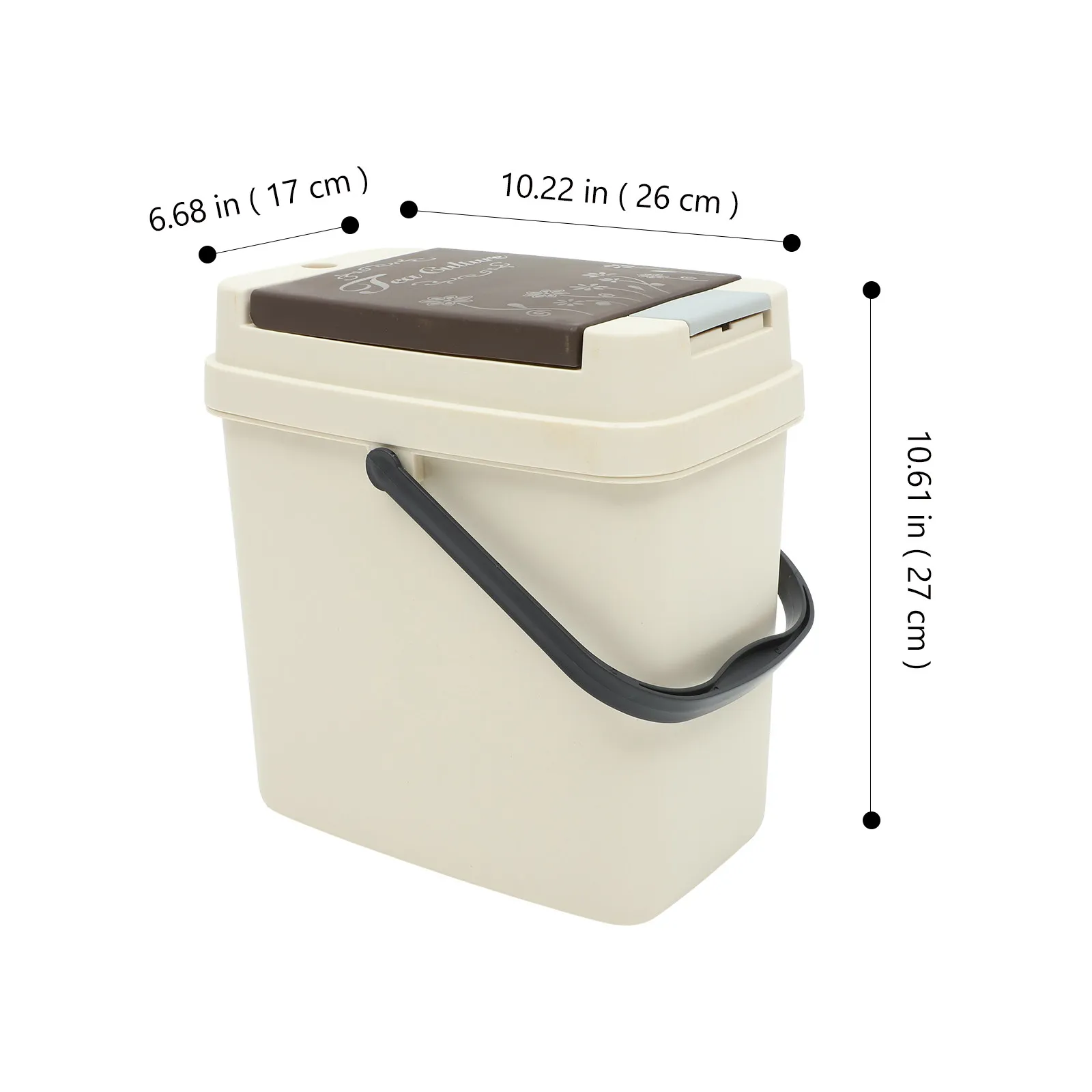 Plastic Tea Trash Can with Strainer One Button Open Large Capacity Kitchen Garbage Bin for Under Sink Cabinet Office Wastebasket