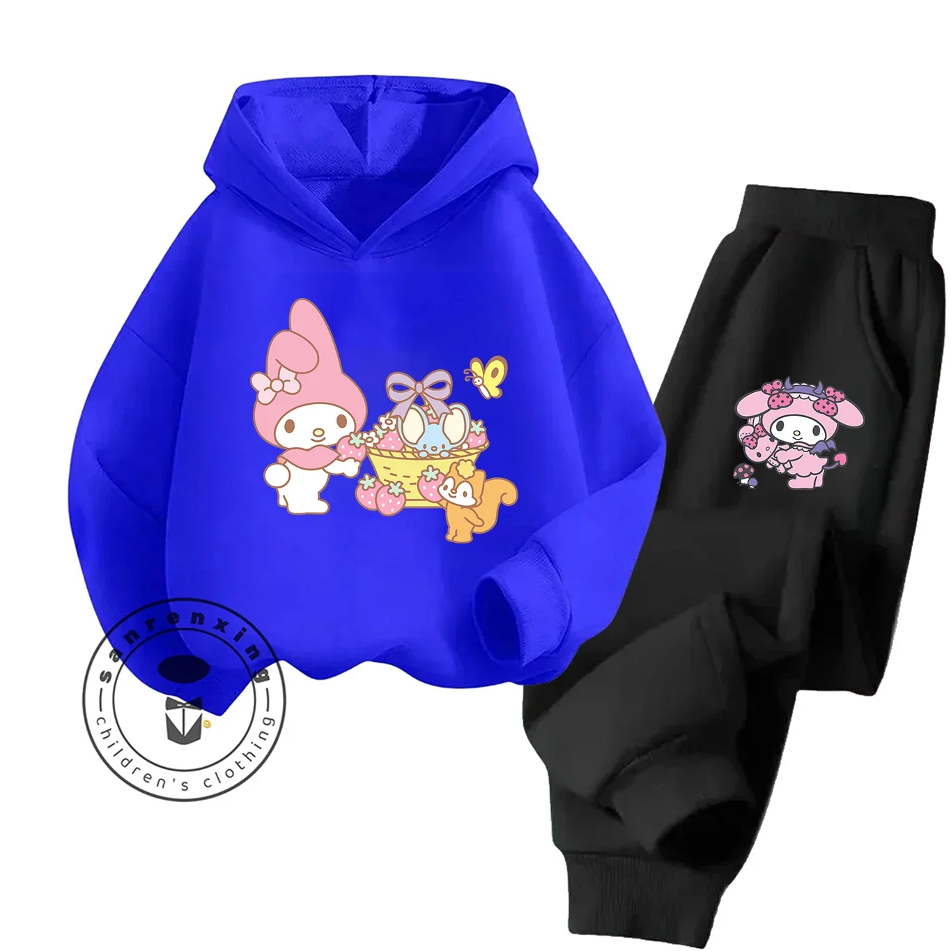 2D موضة بلدي ميلودي الكرتون مطبوعة هوديي مجموعة 2025 جديد للأطفال المراهقين بنين بنات عادية رائجة البيع مع فستان الخريف