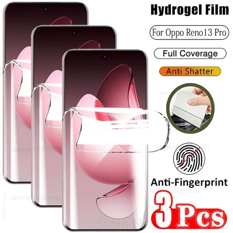 3pack Full Coverage Hydrogel Film Screen Protectors for Oppo Reno 14 Reno 14 Pro HD Protectors Film for OPPO Reno 12/13 Pro 13F