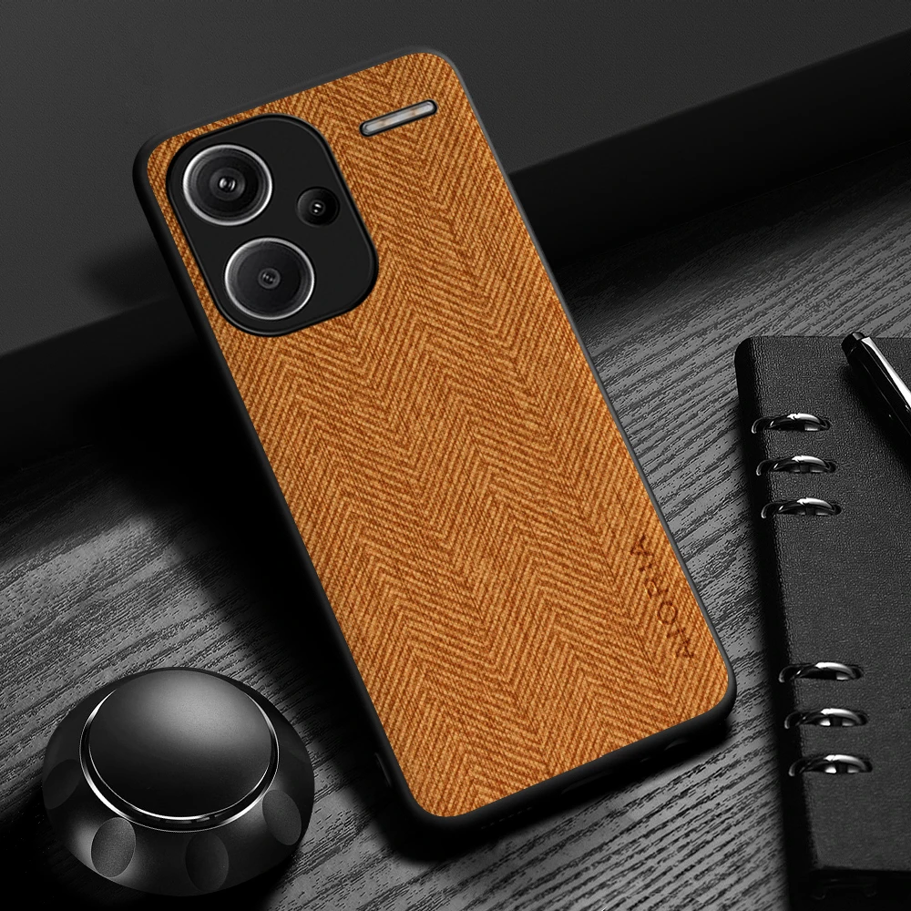 Case for Xiaomi Redmi Note 13 Pro Plus Design Simple, Lightweight, Durable Leather wood grain cover for Redmi Note 13 Pro 4G 5G