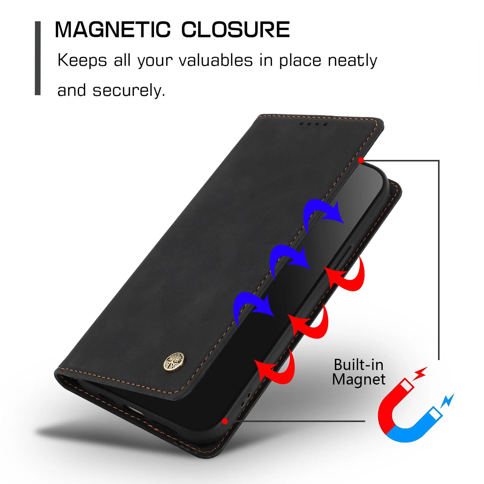 حافظة هاتف مغناطيسية لهاتف Funda OPPO A6 Pro A5 A3 A40 A60 A80 A58 A78 A79 A17 A16 A57 A96 A38 A52 A74 حافظة محفظة جلدية #5