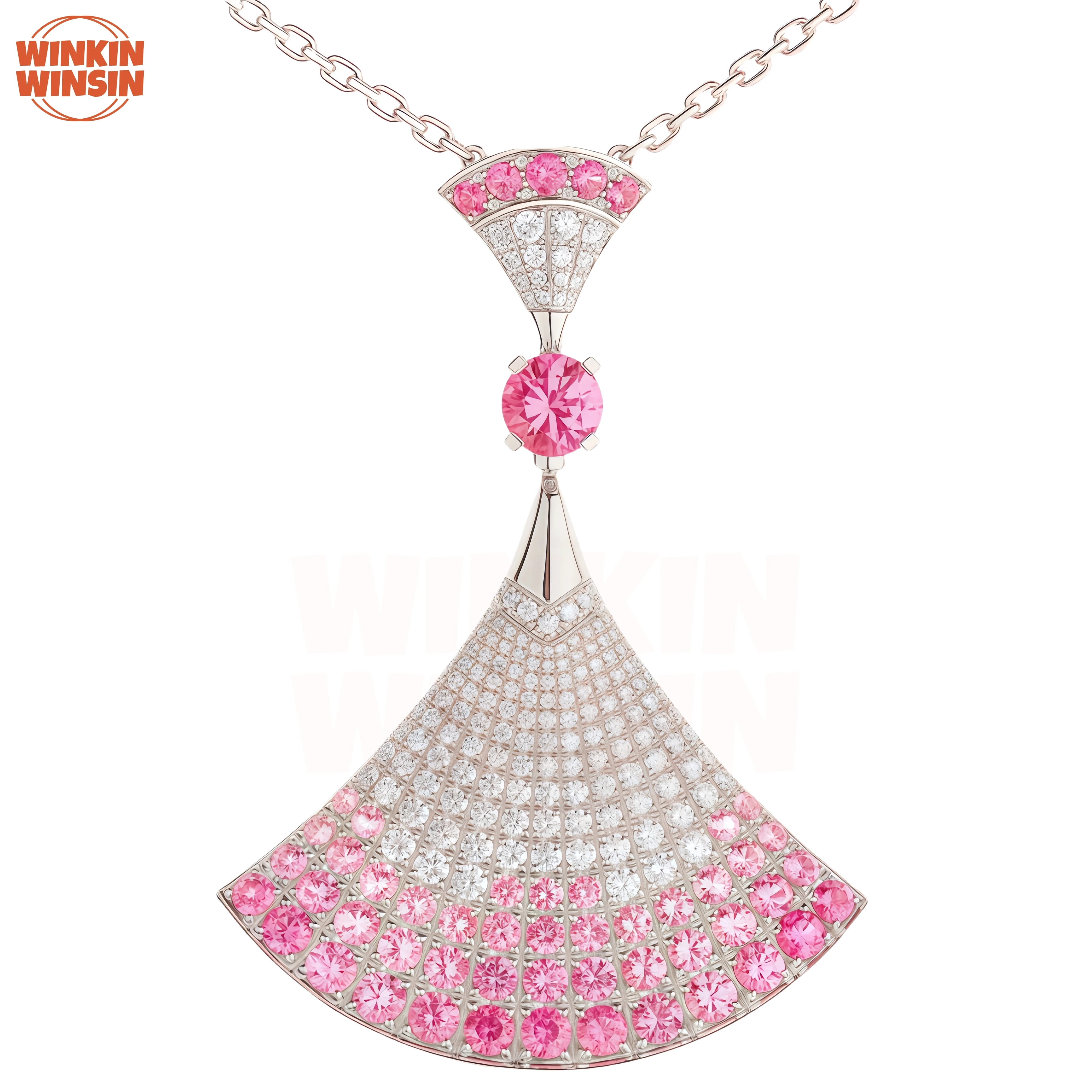 

Winkin Winsin Luxury Brand High Quality Gemstones S925 925 Sterling Silver Chain Necklace Pendant High Carbon Diamond Necklaces
