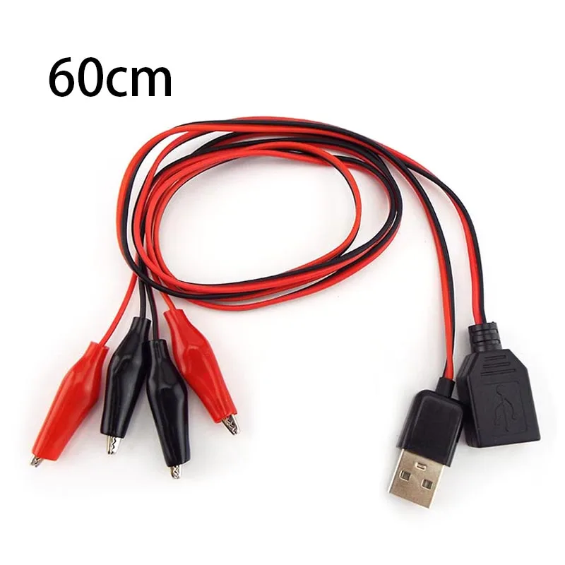 USB Alligator Clips Crocodile Wire Male female to USB Tester Detector DC Voltage Ammeter Capacity Power Meter Monitor K5