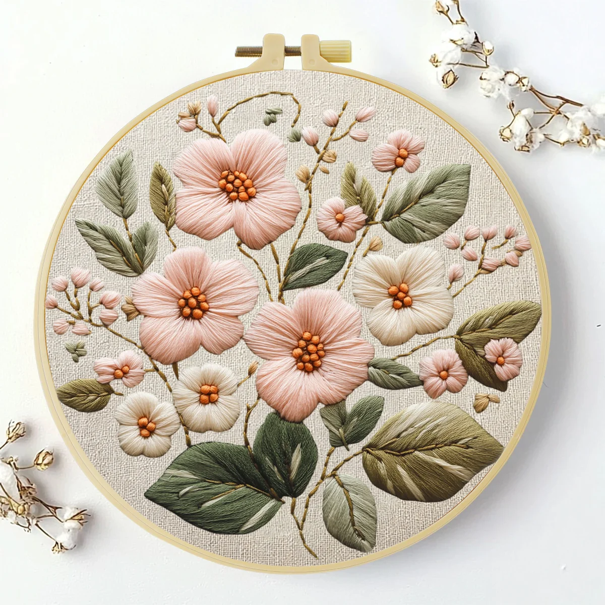 1 Stück 20X20CM/15X15CM 7,87/6,3 Zoll Blumen-Stickerei-Starter-Kit DIY-Kit DIY-Stickerei-Set Handarbeiten Heimdekoration Malerei – Detail 1