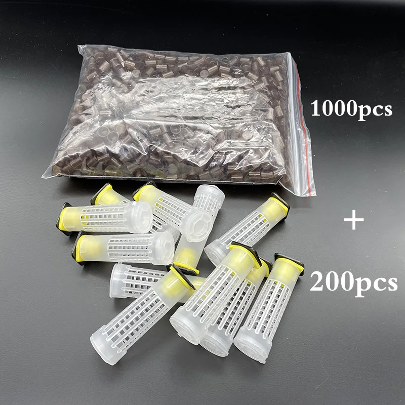 Wholesale Queen Rearing System 200PCS Protective Cover Cages & 1000PCS Brown Plastic Queen Cell Cups Beekeeping Kit