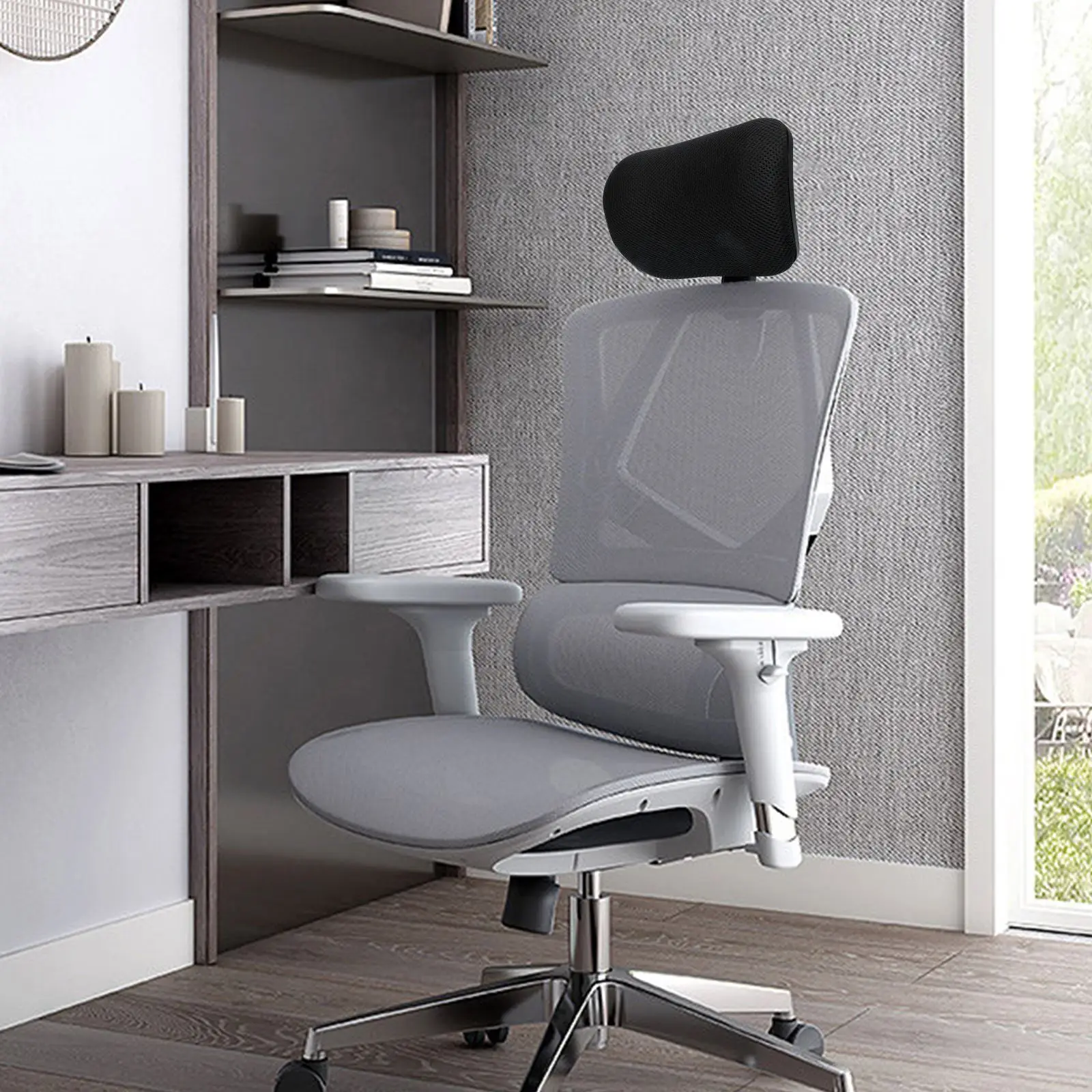 NEW Office Mesh Chair Headrest Computer Chair Headrest Adjustable Computer Cushion Rest Retrofit Lift Neck Pillow Swivel 2024