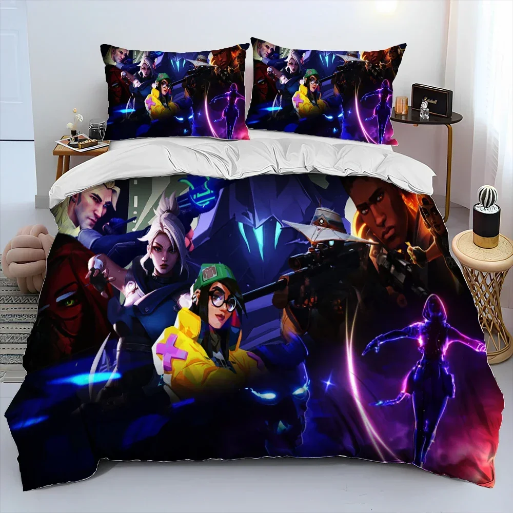 

3D VALORANT Game Gamer Cartoon Comfortable Duvet Quilt Cover Pillowcase Bedding Set Children Bedroom Decoration Home Textile