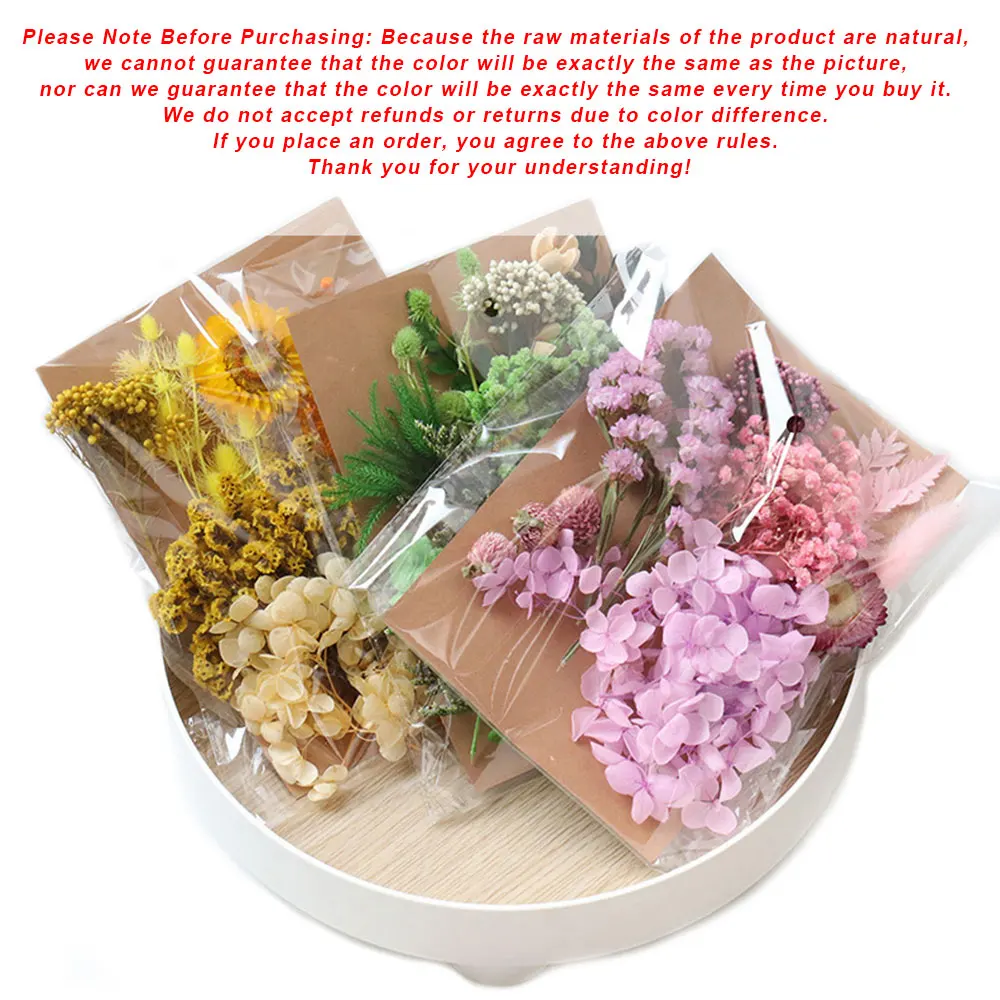 1 Pack Artificial Plants Dried Real Flowers Preserved Materials Epoxy Resin Candles DIY Floral Materials Hydrangea Set Flowers