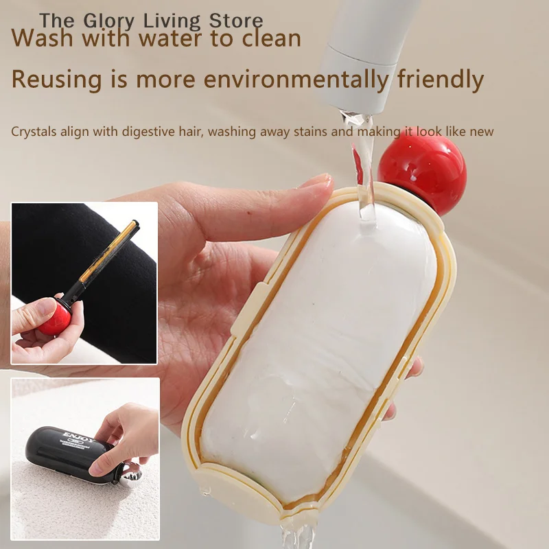 2-in-1 Washable Lint Roller Multi-Functional Portable Wool Sweater Epilator Washable Roller Sticker Hair Collector Pet Brush