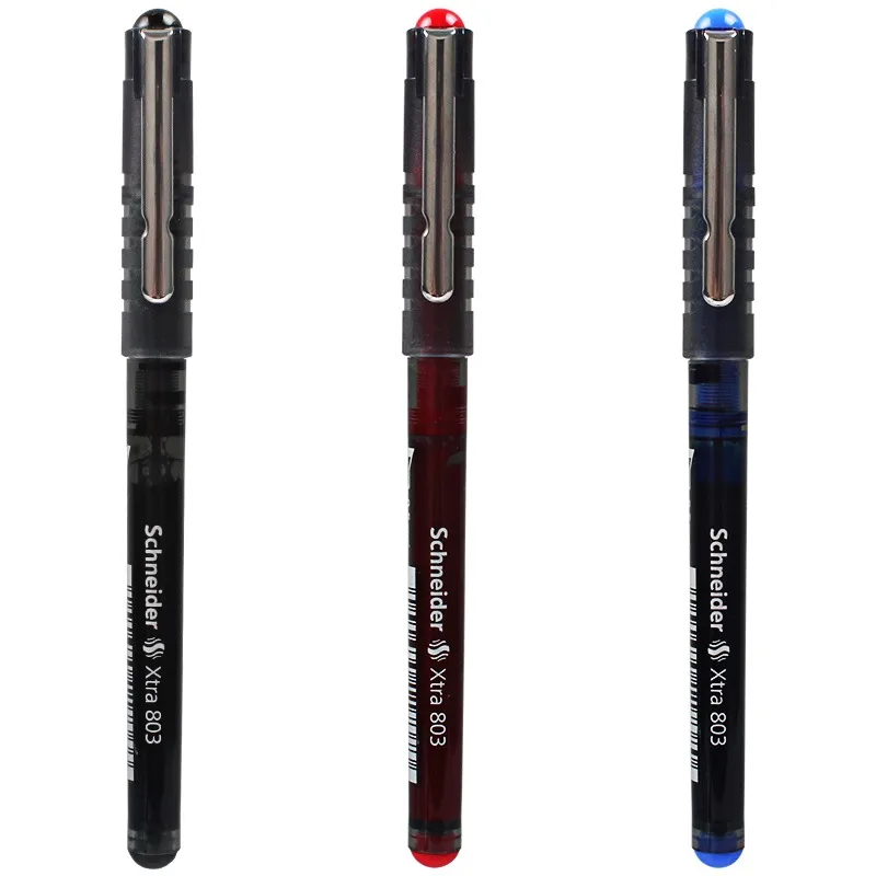 6 Stück Schneider xtra 803 Gel Pen Roller Ball Pen Signieren Schüler Prüfung Nadelspitze schwarz/blau/rot Büro-und Schul material