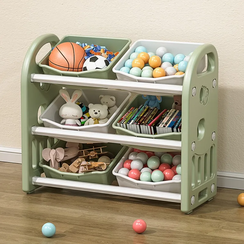 

Vintage Style Kids Toy Storage Rack Multilayer Wooden Organizer for Stuffed Animals Dolls & Toys Nursery/Bedroom Decor