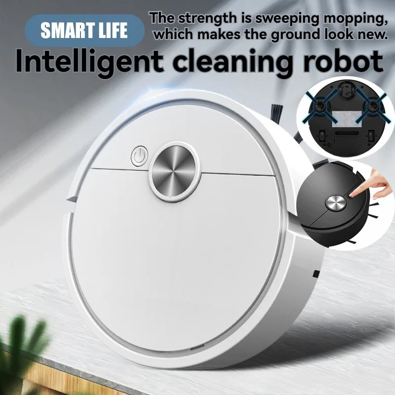 3-in-1 Smart Robot Vacuum Cleaner, 300Pa Strong Suction, Hard Floors, Pet Hair, Carpets, Auto Home Cleaning, Mop & Vac Combo,