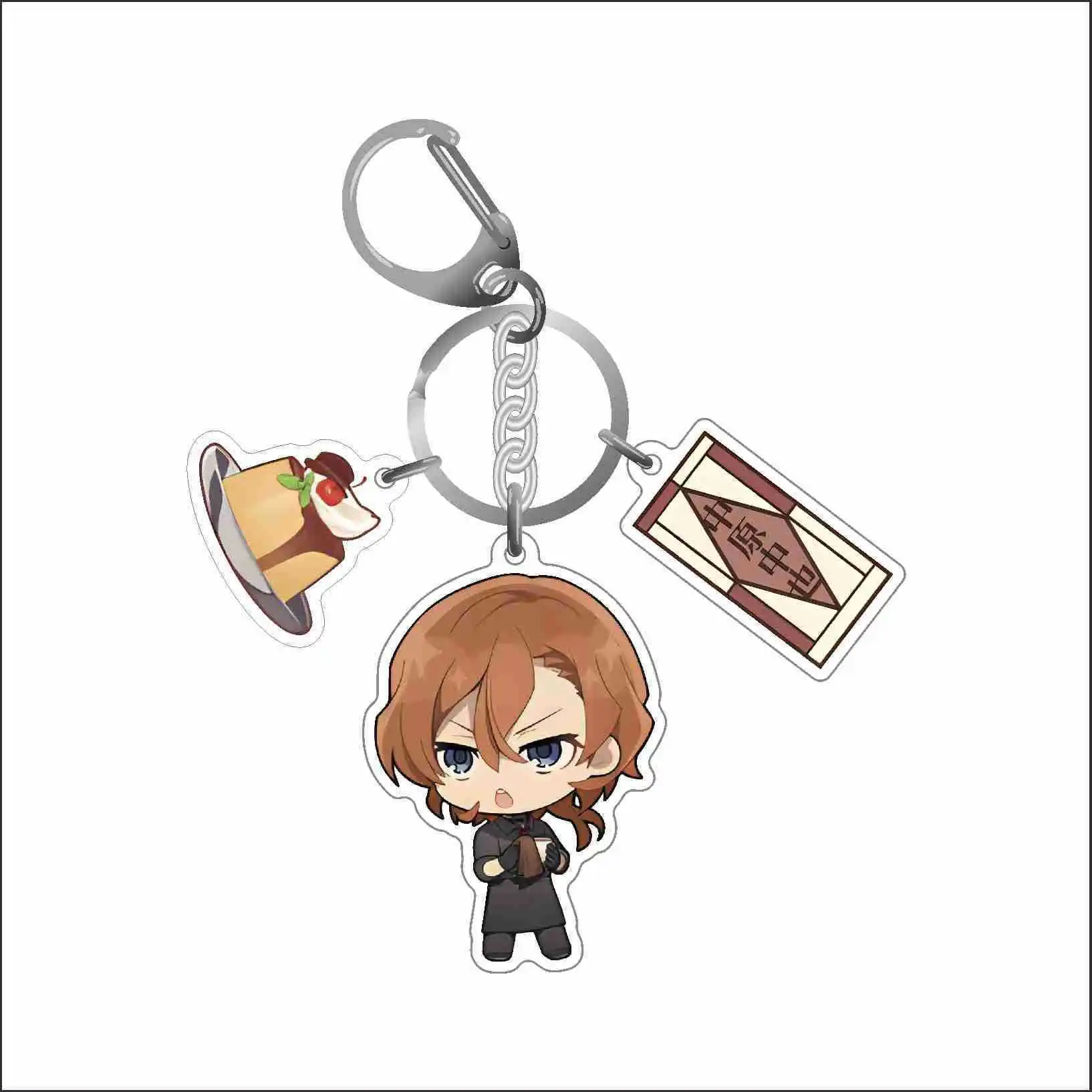 Keychains 6cm Anime Bungou Stray Dogs Atsushi Nakajima Dazai Key Chain for Accessories Cute Bag Pendant Key Ring for Fans Gift