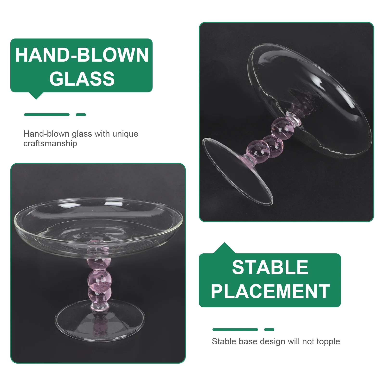 

High Class Material Glass Fruit Tray Stylish Pastry Plate Ideal for Parties Restaurants Home Decorations Long Service Life