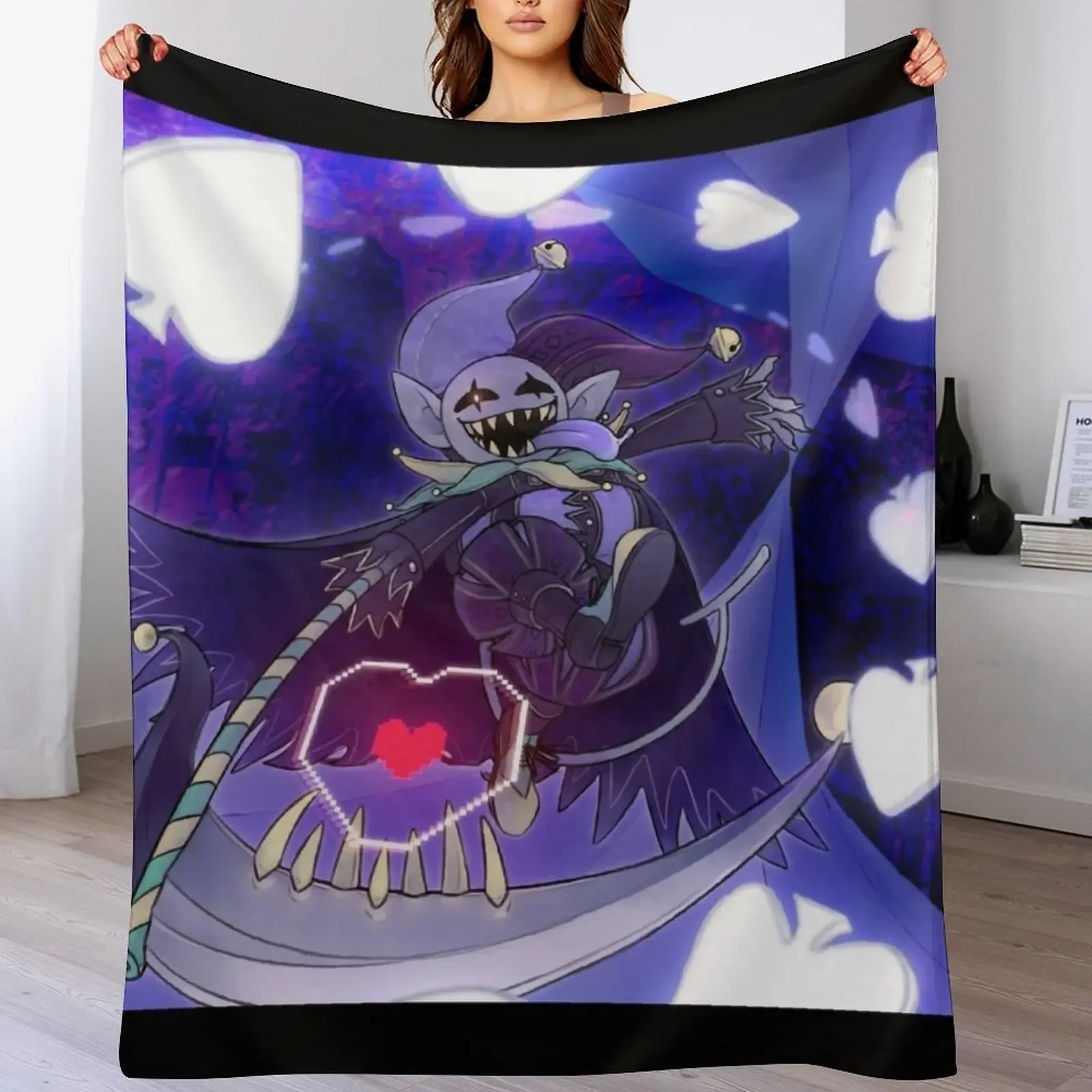 Deltarune - Jevil Throw Blanket warm for winter Travel Giant Sofa Bed Blankets