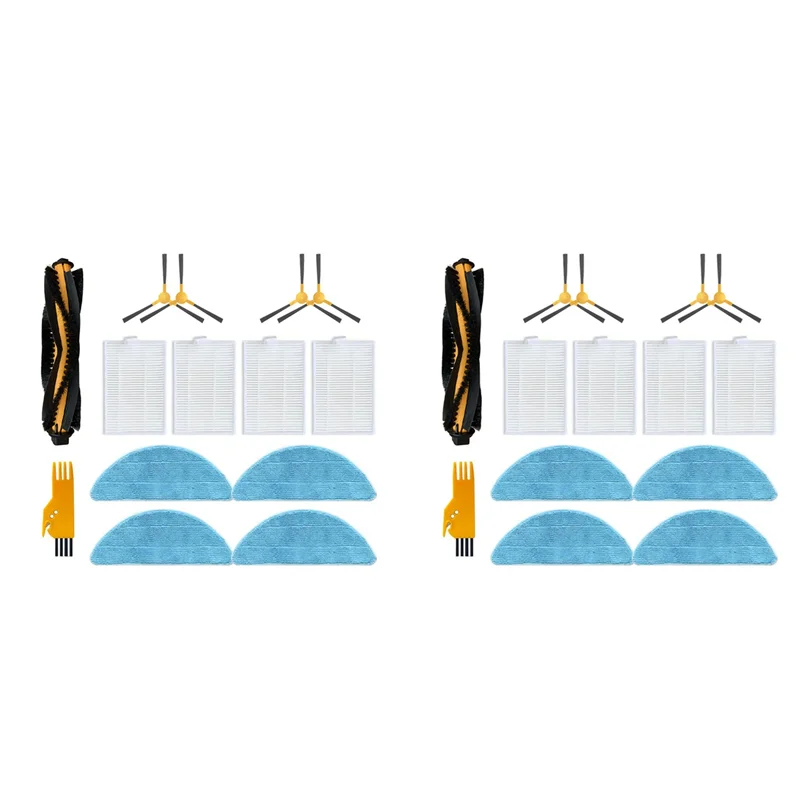 A44T 2 Set For Kabum Smart 500 / 700 Replacement Parts Accessories Main Side Brush Hepa Filter Mop Cloth