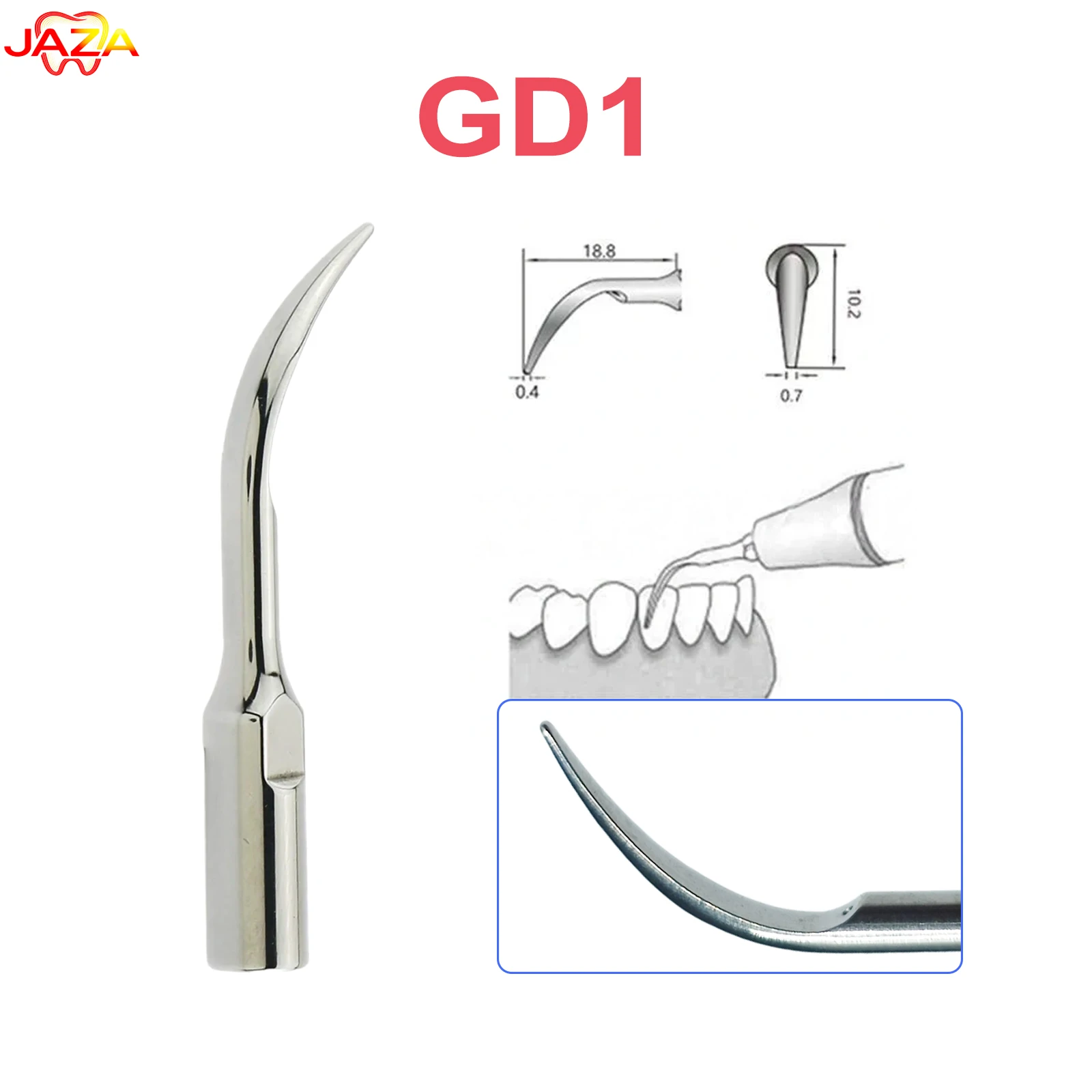 

Набор из 5 насадок GD1 для ультразвукового скалера, инструмент для супрагингивального и межзубного удаления налета, медицинская нержавеющая сталь, совместим с EMS/WOODPECKER