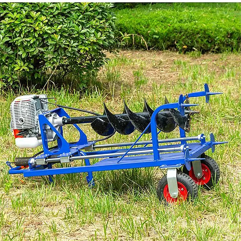 Portable Mobile Drilling Machine Thickened Spiral Ground Auger New Two-Four Stroke  Engine Pit Digger Bearing Pump