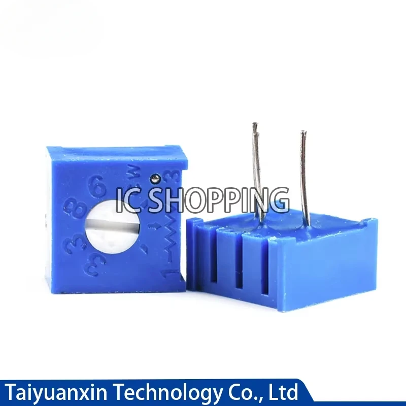 100PCS 3386P Trimpot Trimmer Potenciômetro 100R 200R 500R 1K 2K 5K 10K 20K 100K 500K 1M Ohm 3386P-1-103LF Resistor Variável