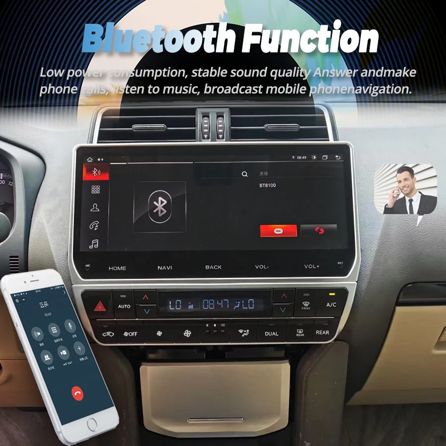 12,3-дюймовый автомобильный радиоприемник с экраном Android 14 CarPlay для Toyota Prado 2021 2019 2020 GPS 2din, авторадио, мультимедийный видеоплеер, навигация