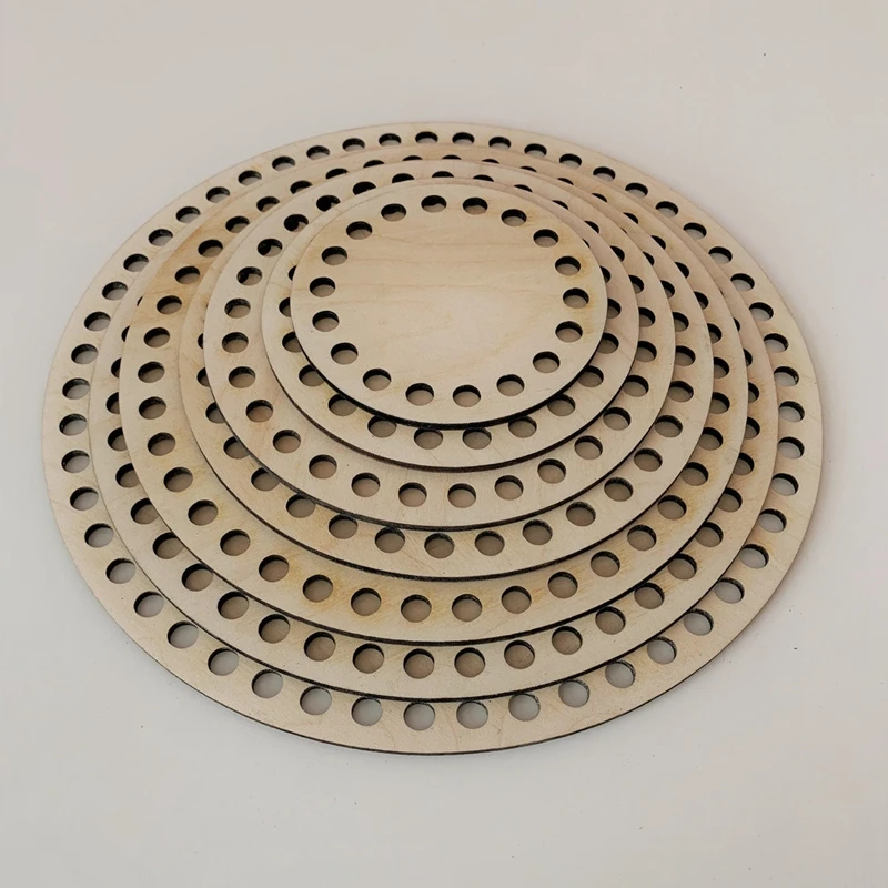 7size Round Wooden Base for Crochet Basket Base Circle