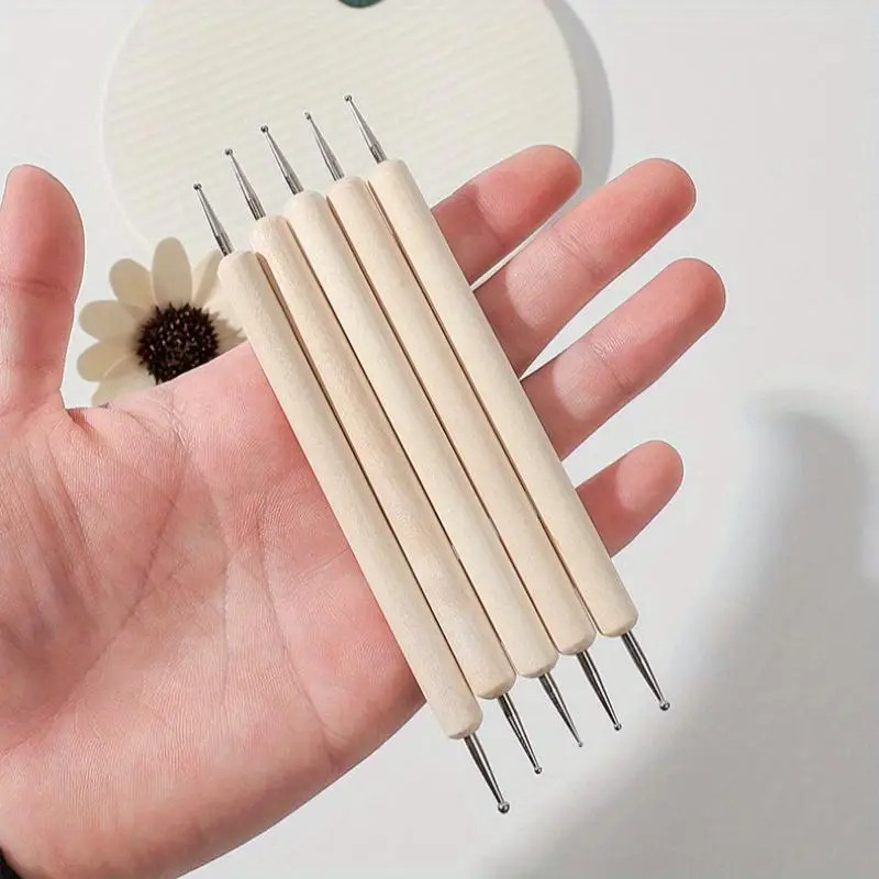 8Pcs/Set Leather Craft Tools Modeling Point Stylus Carving Spoon Balls Embossing Blade Press Tools