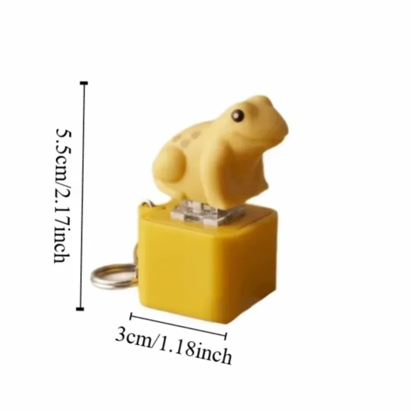 Frog Chick Keyboard Keychain Luminous Decompression Mechanical Sound Funny Finger Gadget Keyboard Keychain Button Pendant view 6