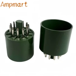 Ampmart Vacuum Tube Socket S11AES 11 Pin Electronic Tube Sockets Green Bakelite Pipe Base 1PCS